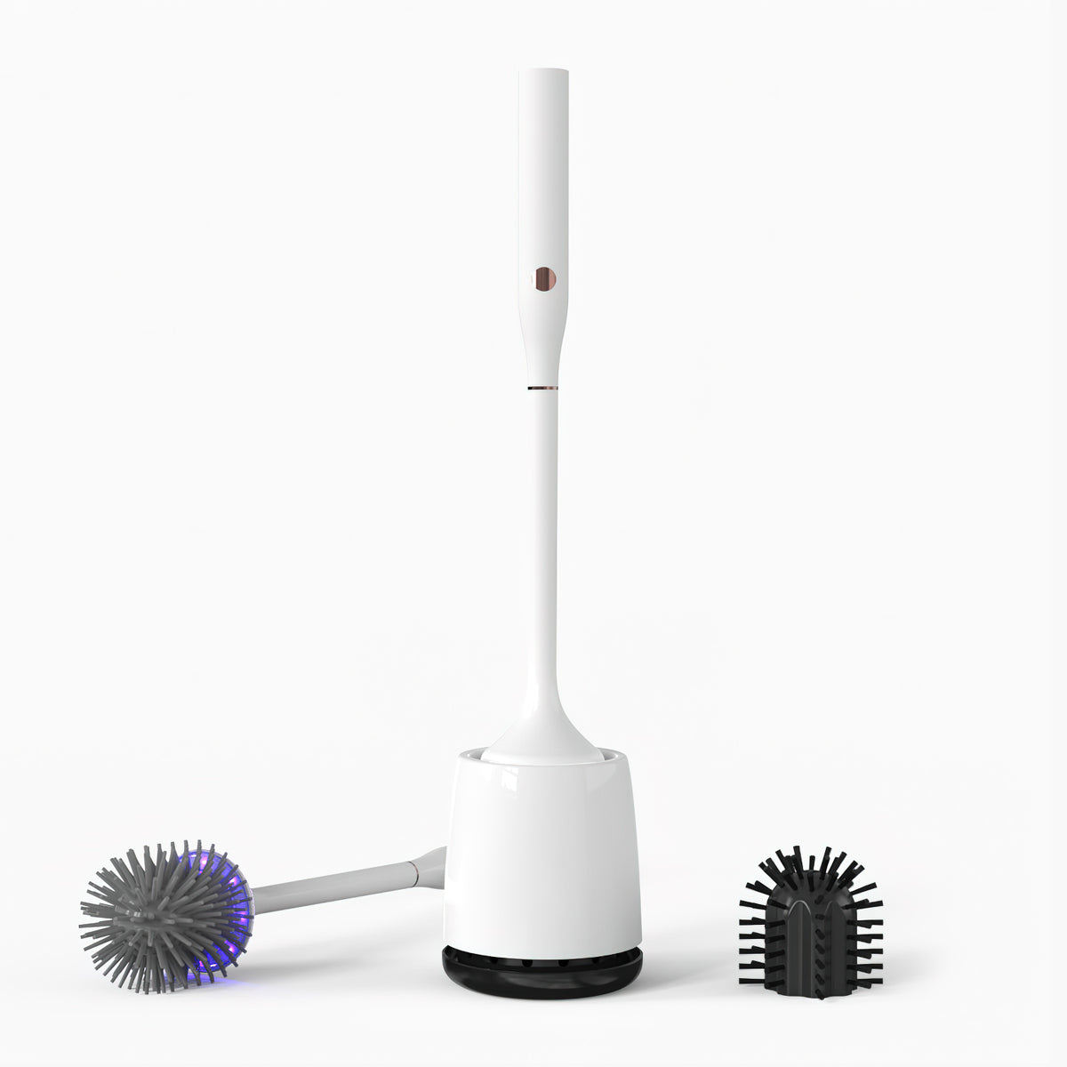 Silicone Bristles Toilet Brush and Holder Set with Tweezers - White - by  ELITRA HOME