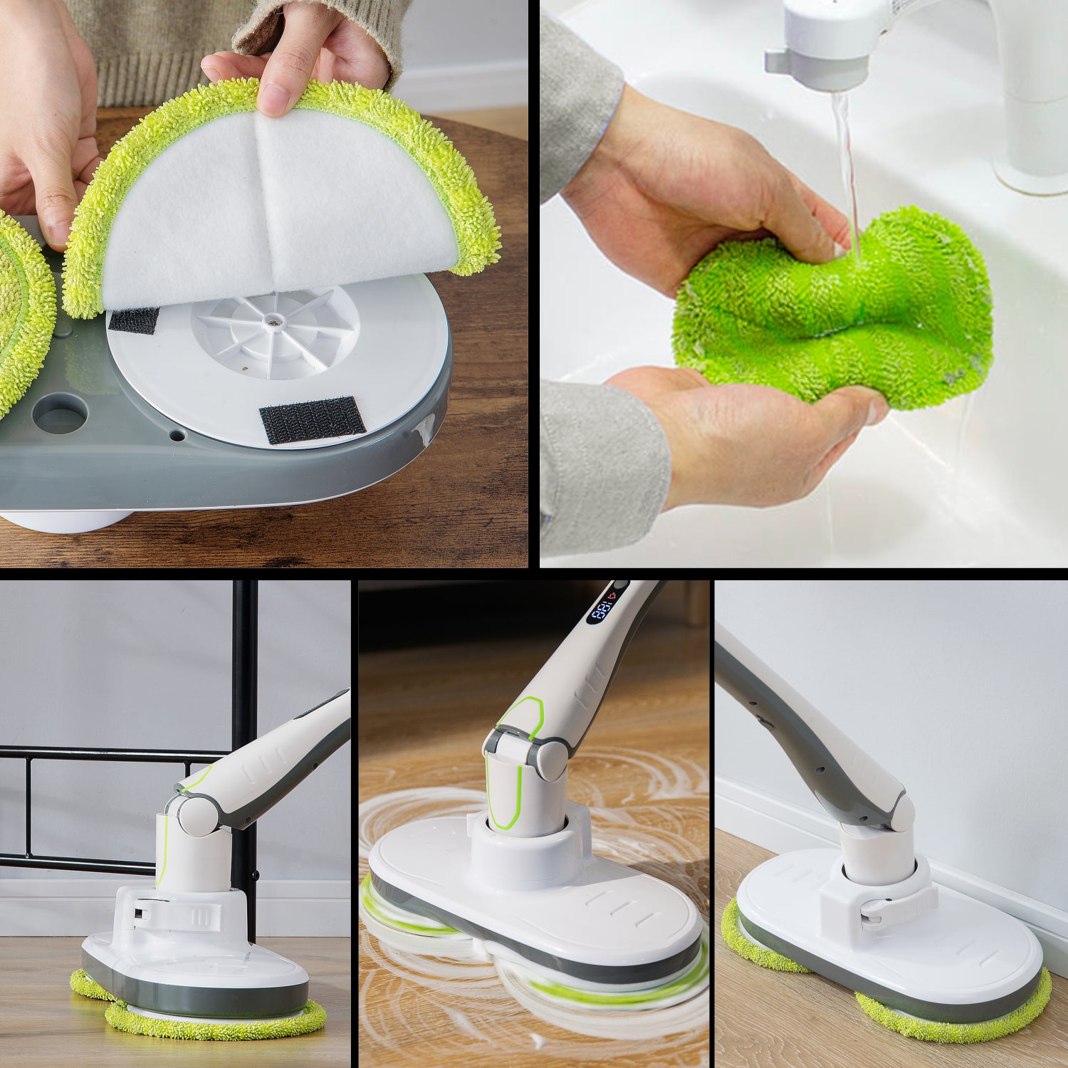 Janilink Power Scrub Mop-Baseboard & Multi-Use Cleaning Mop